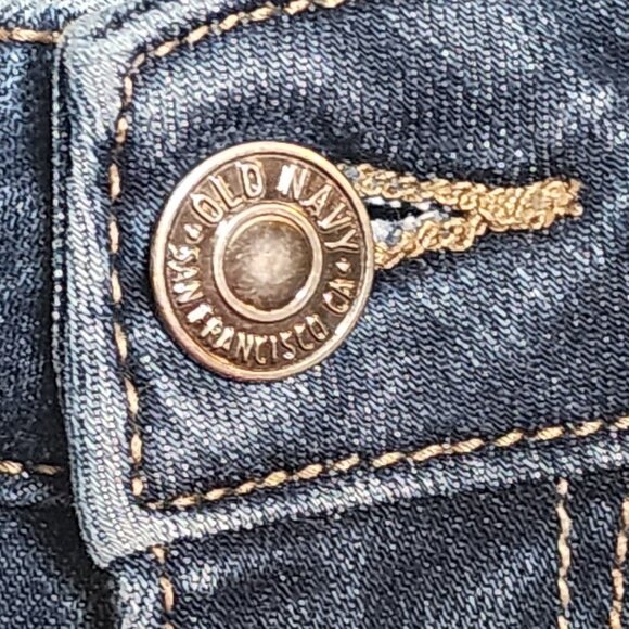 Old Navy Rock Star Dark Wash Cotton Poly Span Mid Rise Stretch Skinny Jean 8 Reg - Picture 9 of 16